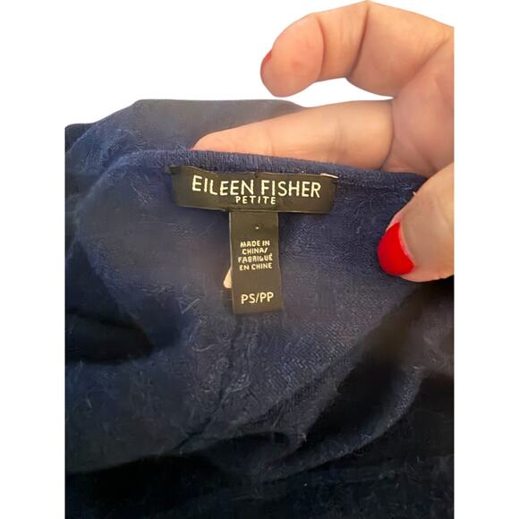 Eileen Fisher Merino Wool Alpaca and Tencel Blend Sweater, Blue, Small Petite - Picture 4 of 4